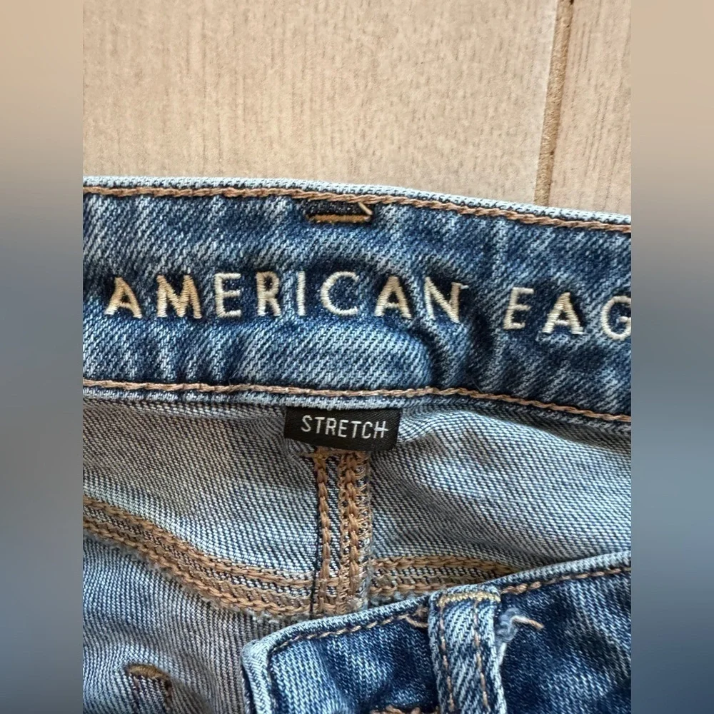 American Eagle Outfitters Ripped Blue Denim Jeans, Stretch - Picture 8 of 13